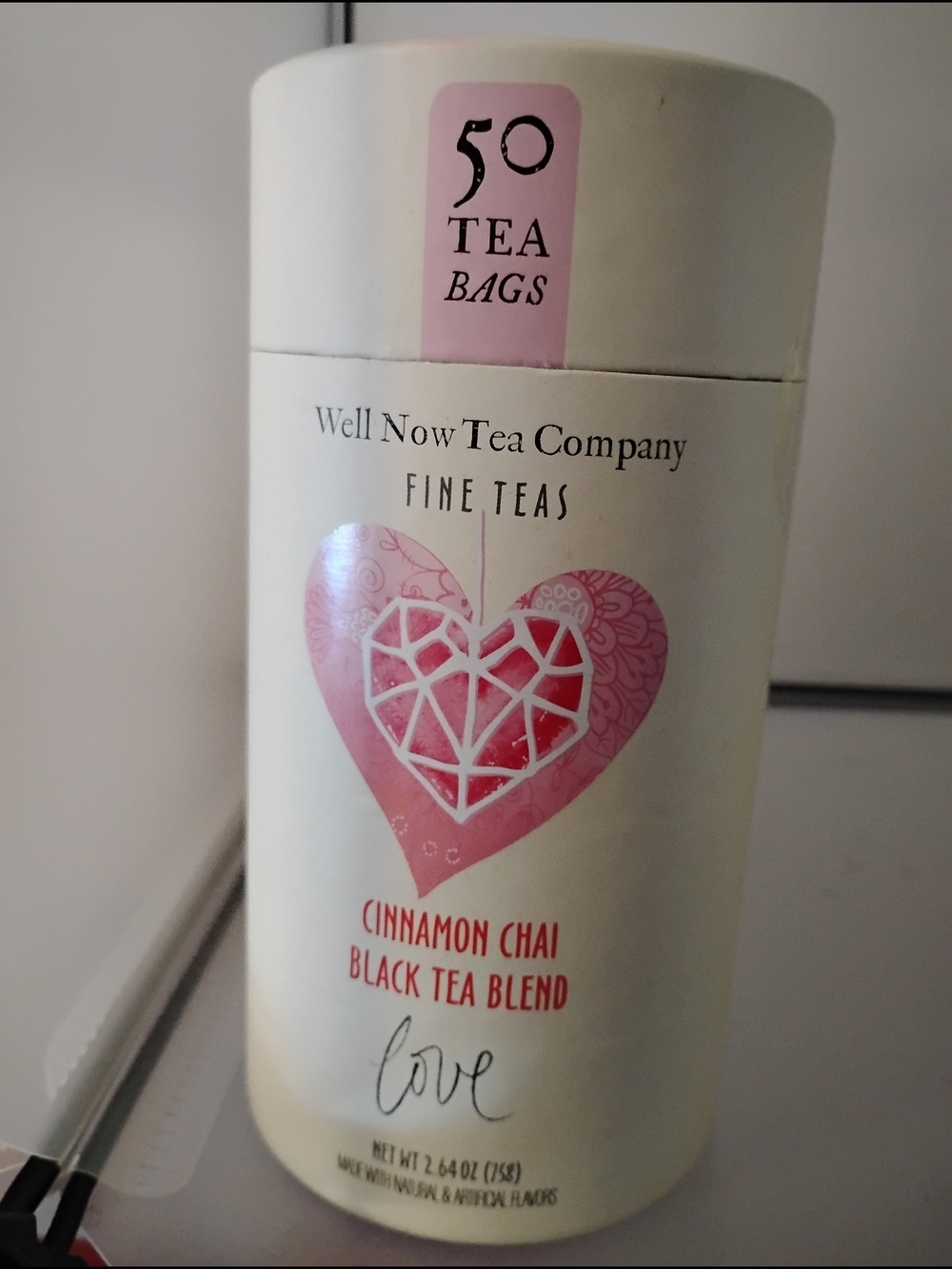 Well Now Tea Company Cinnamon Chai Black Tea Blend - Pink Heart Canister